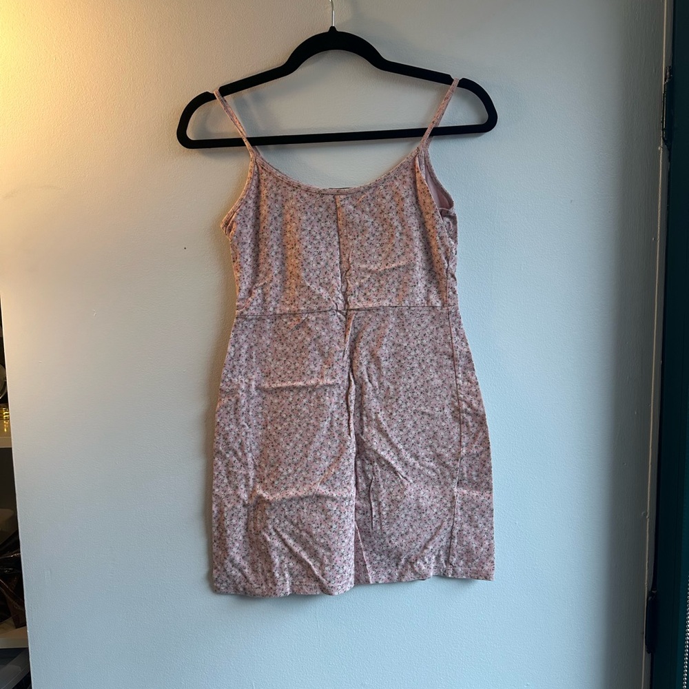 Brandy Melville Floral Pink Spaghetti Strap Dress ONE SIZE